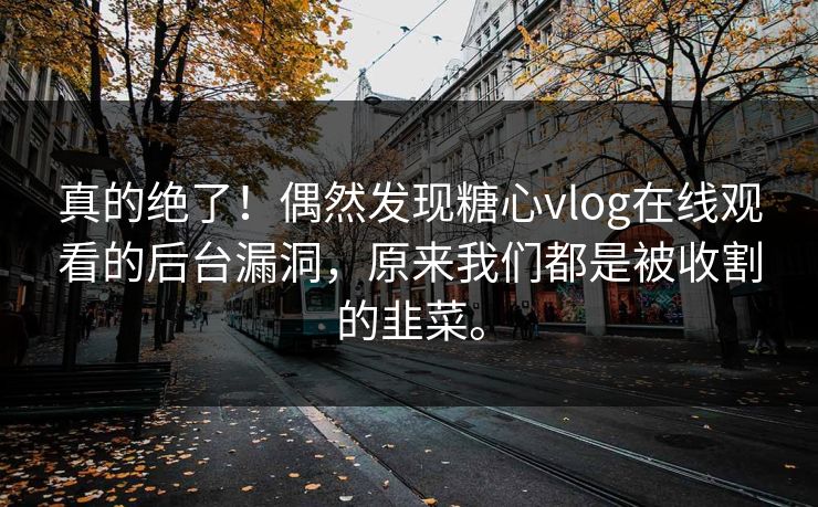 真的绝了！偶然发现糖心vlog在线观看的后台漏洞，原来我们都是被收割的韭菜。