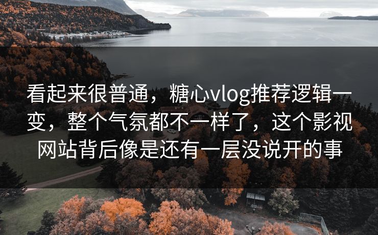 看起来很普通，糖心vlog推荐逻辑一变，整个气氛都不一样了，这个影视网站背后像是还有一层没说开的事