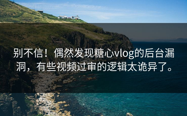 别不信！偶然发现糖心vlog的后台漏洞，有些视频过审的逻辑太诡异了。